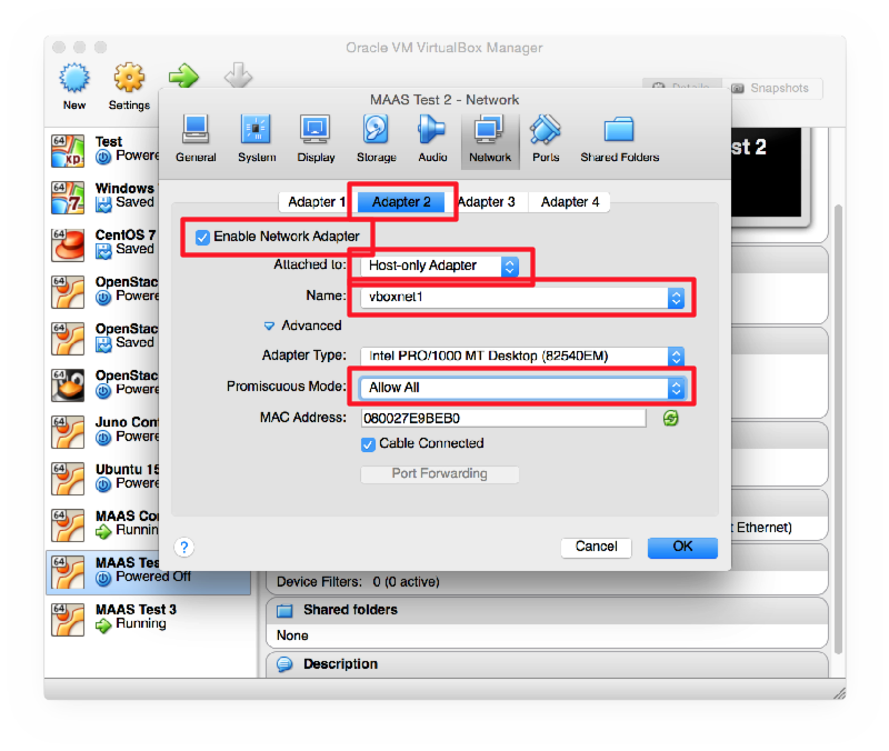 Configuring Network Adaptor 1